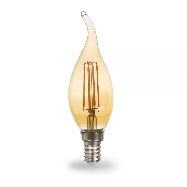 Лампа світлодіодна FIL LB-59 CF37 4 Вт E14 2200 К 230 В жовта 