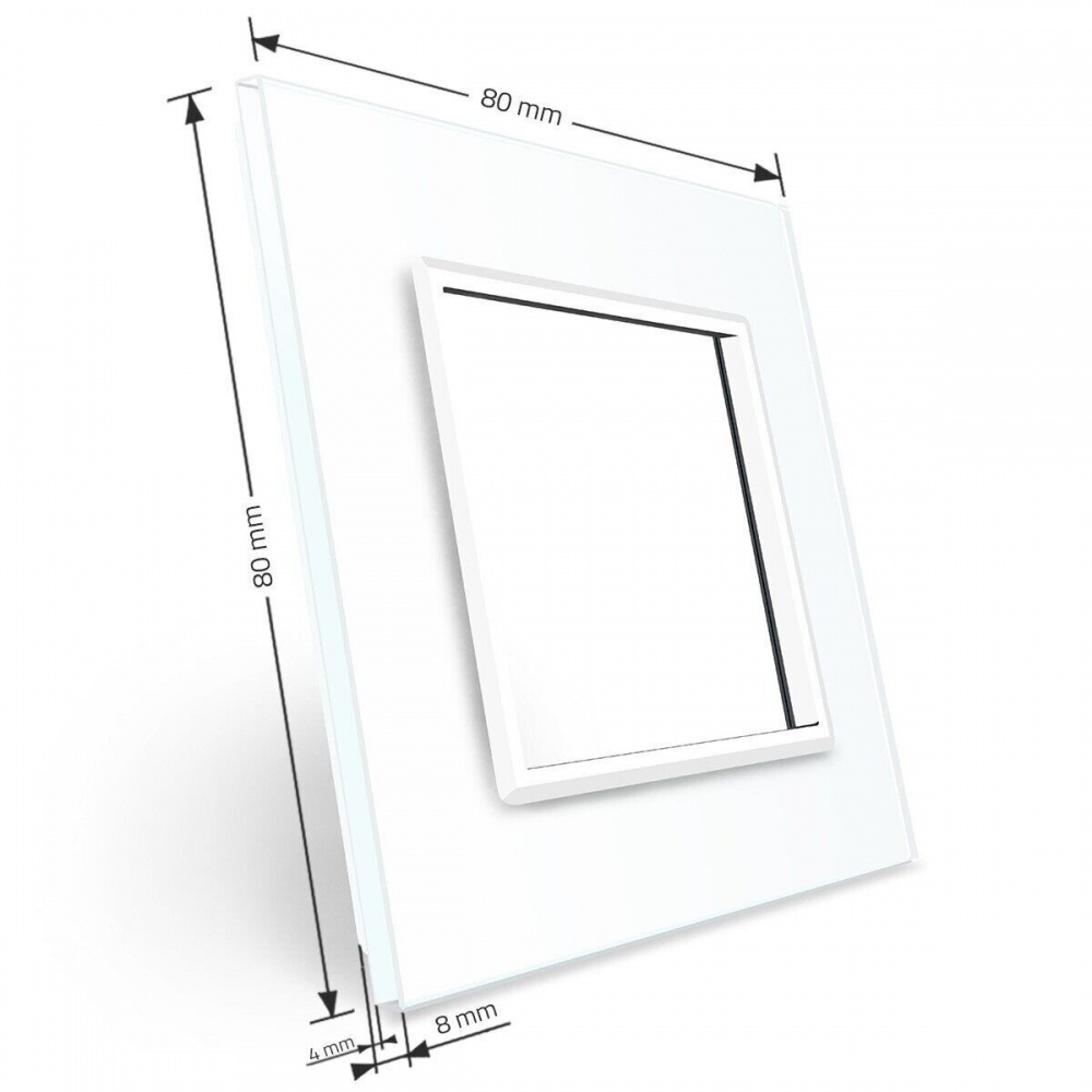 Рамка одномісна Livolo C7 універсальна біле скло C7-SR-11