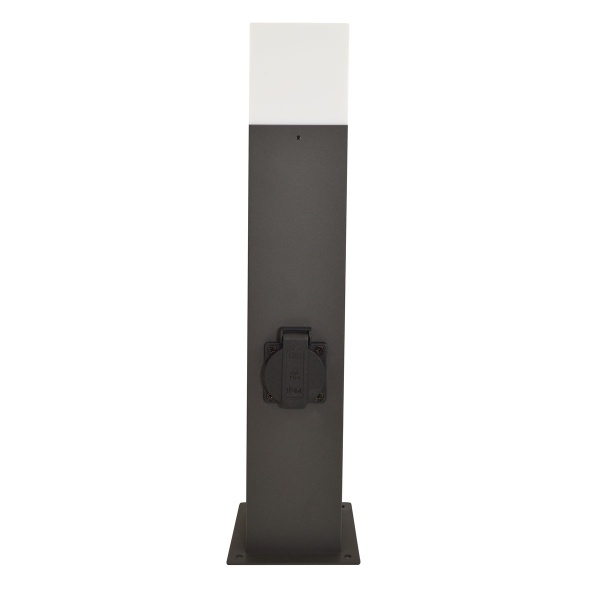 Столбик Polux New York 44 см с розеткой E27 IP44 графит 