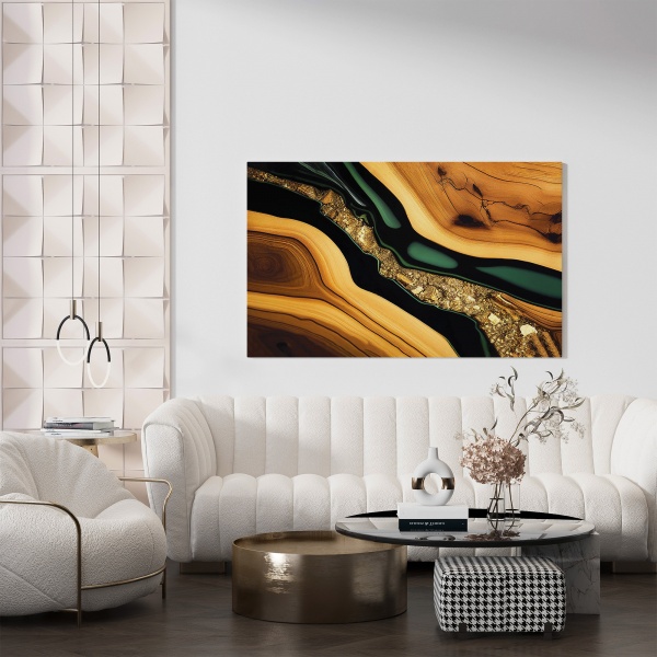 Картина на холсте Золотые камни 80x110 см WS Holst 21022145 