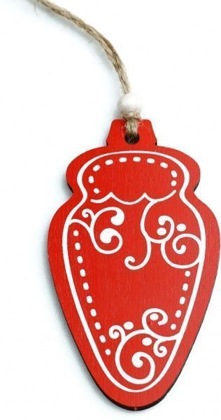 Подвеска Шишка красная 9 см dEI-40_01 