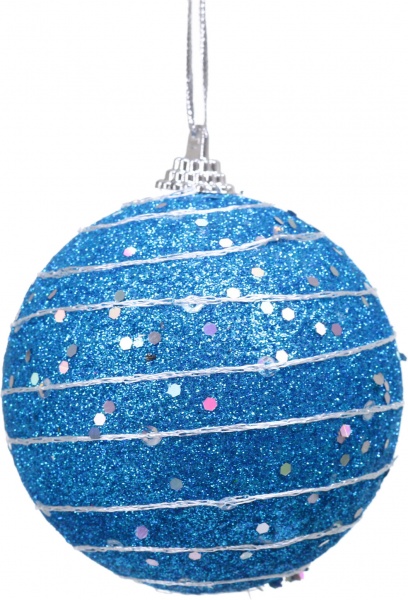 Шар новогодний Shunda пенопластиковый 80 мм синий SDA200680T