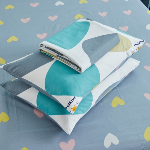 Комплект постільної білизни Fat cats сімейний синій із малюнком La Nuit 