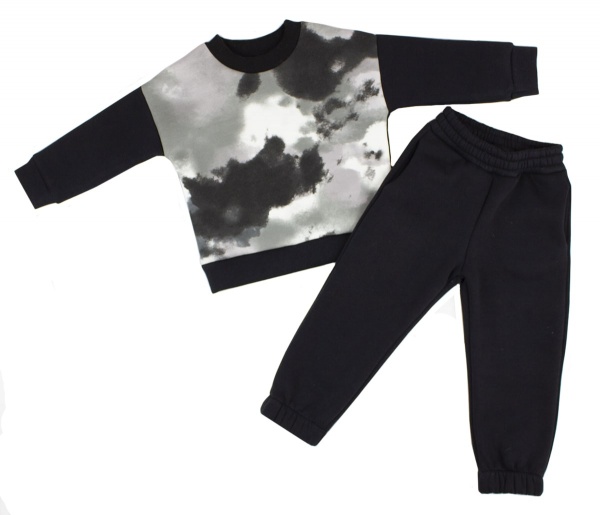 Спортивный костюм Маленькие люди тринитка (утепленный) р.140 черный 