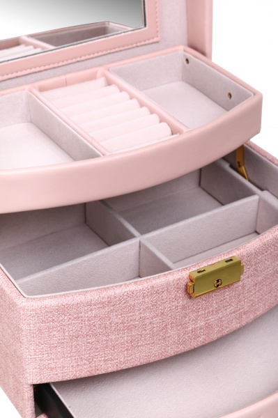 Шкатулка для украшений Delux 22.5x16x13 см розовый