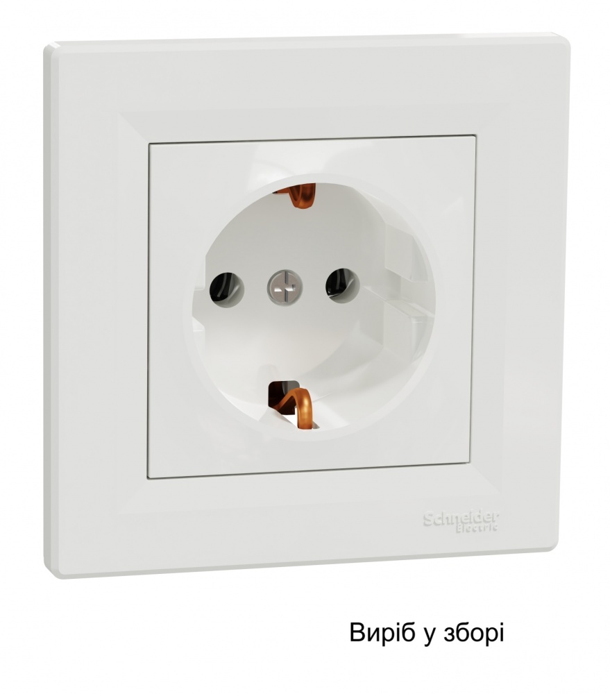 Розетка побутова із заземленням Schneider Electric Asfora IP20 білий EPH2970221
