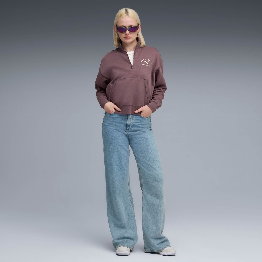 Джемпер Puma PUMA CLASS Comfort Half-Zip Short Crew FL 68813888 р.XS бордовий