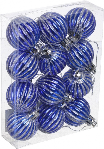 Набір ялинкових куль Арлекін колір в асортименті d 40 мм 12 шт./уп.