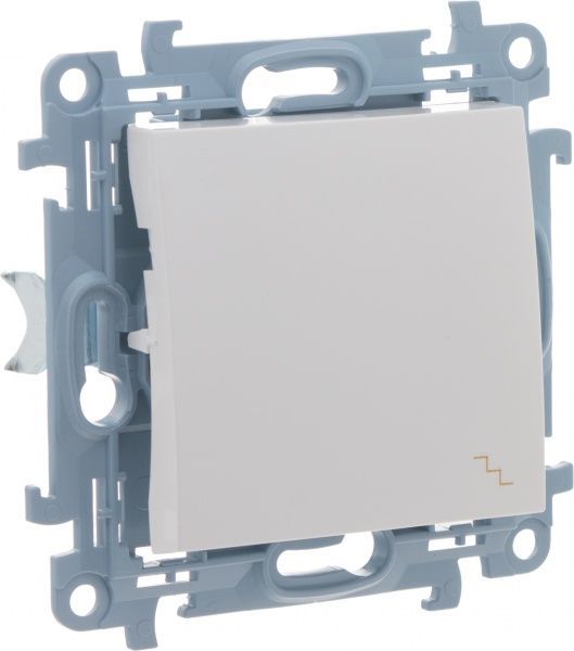 Вимикач прохідний одноклавішний Simon 10 без підсвітки 10 А 250В білий CW6.01/11