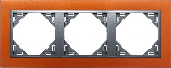 Рамка тримісна Efapel ANIMATO Logus універсальна оранжевий/металік графіт 90930 TTS