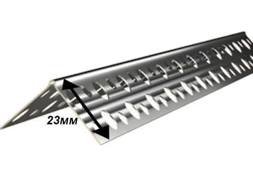 Уголок перфорированный алюминиевый ШТУКАТУР 23x23 мм 3,0 м 