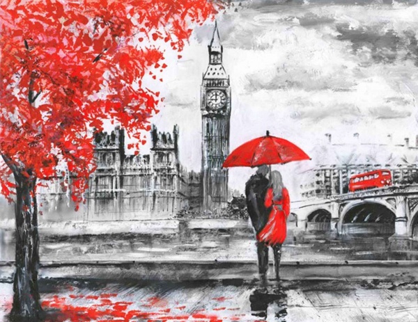 Картина на холсте Красное и черное (без рамы) 55x80 см ТЕРРАВОЛ 