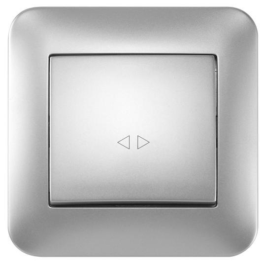 Вимикач перехресний одноклавішний Hausmark Luno срібний 709-4343-107