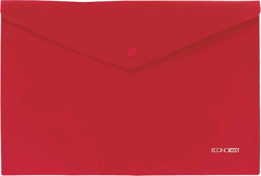 Папка-конверт А4 на кнопці Economix червона Economix E31305-53