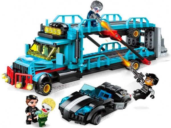 Конструктор Qman 1929 полиция трейлер машина фигурки ODT106370