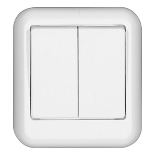 Вимикач подвійний Schneider Electric Wessen Prima A56-029-BI білий