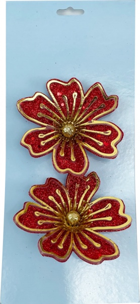 Цветок декоративный Shunda астра 10 см красная