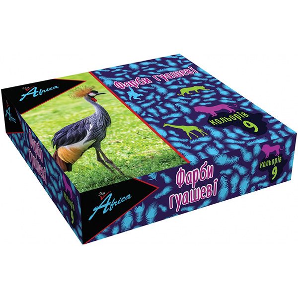 Краска гуашевая AFRICA sky 9 цветов 90 мл