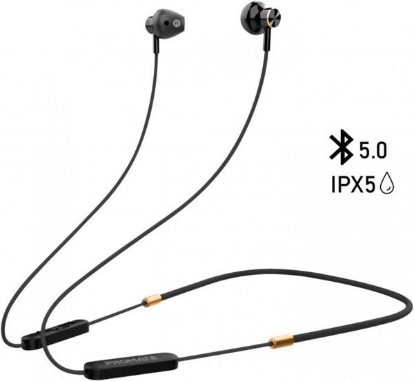 Навушники Promate Bluetooth 5 IPX5 black (dynamic-x5.black) 