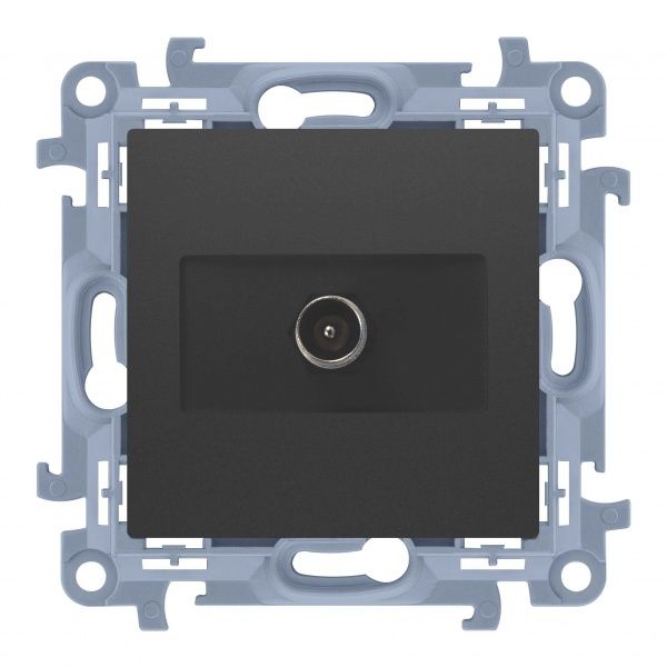 Розетка TV Simon 10 чорний матовий CAK1.01/49