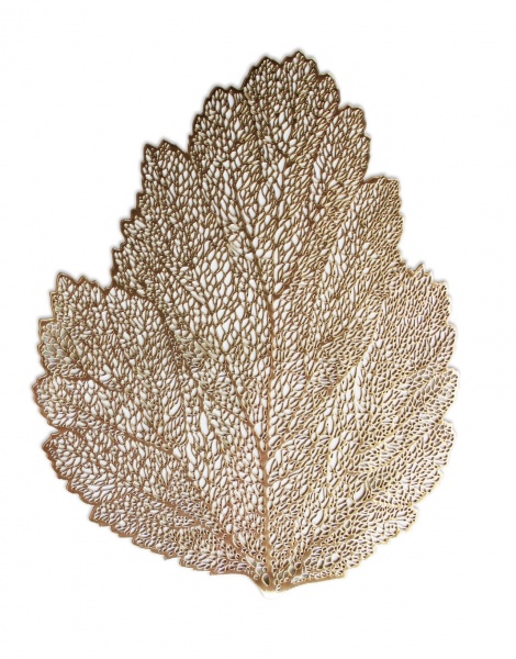 Подставка под горячее Листья ажурные золото 36x47 см