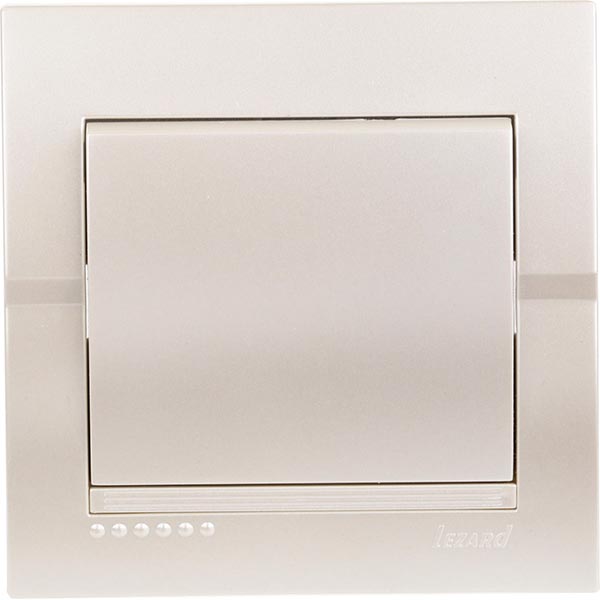 Выключатель одноклавишный Lezard Deriy без подсветки 10 А 250В жемчужно-белый 702-3030-100