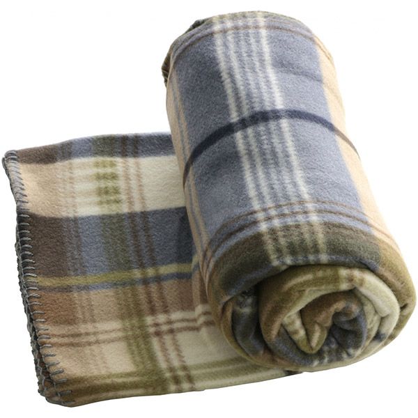 Плед флисовый Underprice Клетка серая 150x180 см