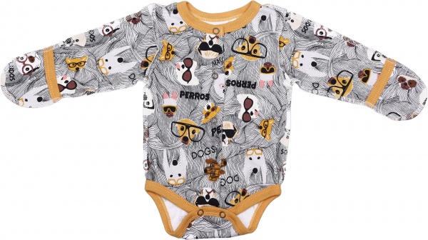 Боди унисекс Маленькие люди собачки р.62 разноцветный 
