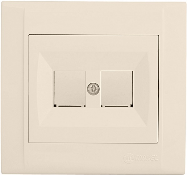 Заглушка Makel Defne розетка гнездо + гнездо кремовий 42010038