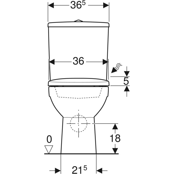 Унитаз-компакт Geberit Selnova Rimfree с сиденьем