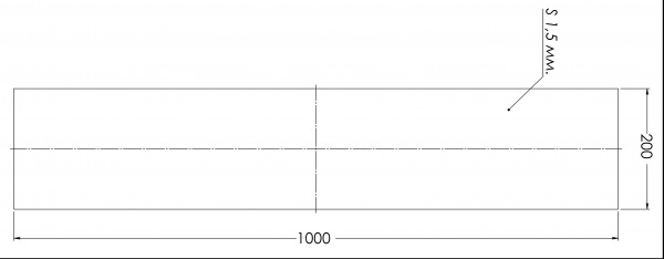 Лист алюмінієвий рифлений квінтет STOREHOUSE 1000x200х1,5 мм