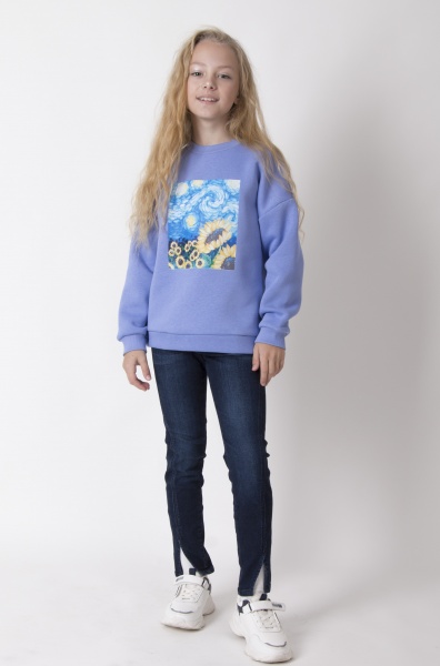 Свитшот для девочки Mevis 4449 р.140 голубой 
