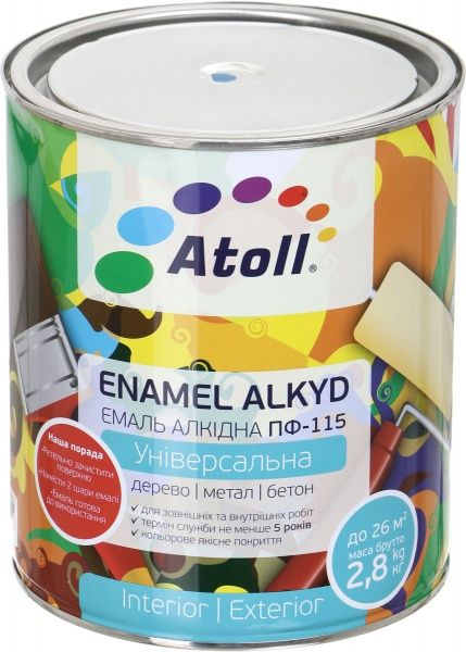 Эмаль Atoll алкидная ПФ-115 бежевый глянец 2,6кг
