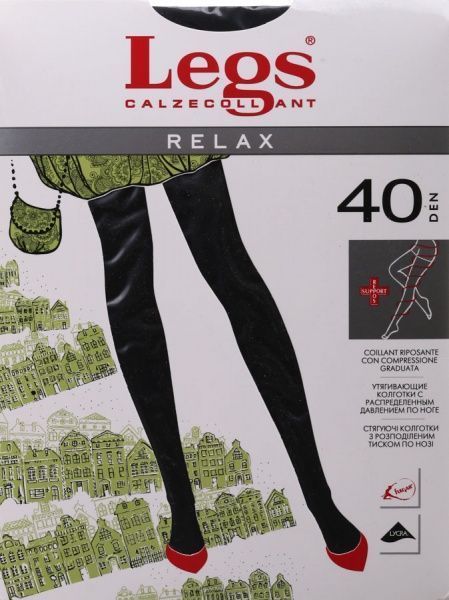 Колготки женские Legs 301 RELAX 40 den nero р. 3 черный 