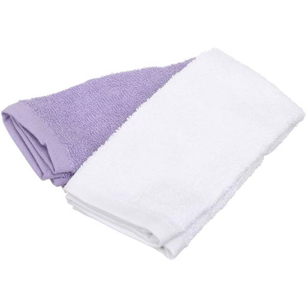 Набор полотенец в корзинке Home 6 шт 30x30 см белый с сиреневым