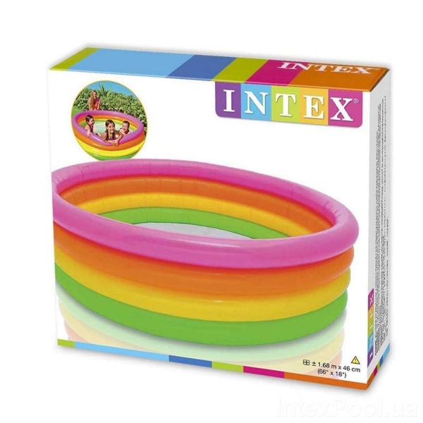 Бассейн надувной Intex арт.56441 Радуга 168x46 см