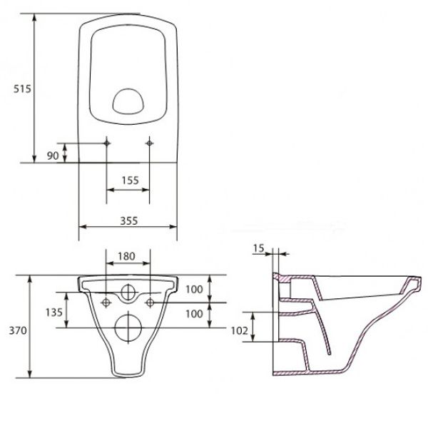Унітаз підвісний Cersanit Easy P-MZ-EASY без сидіння