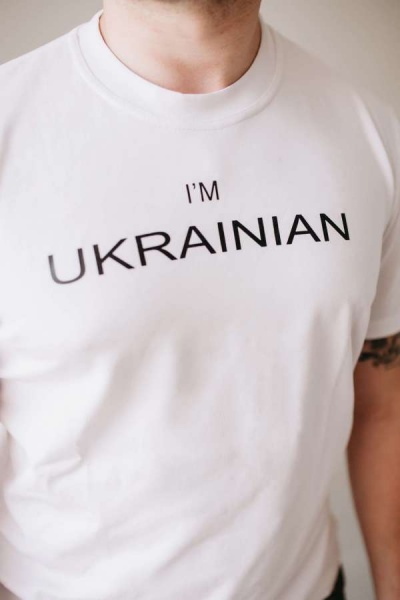 Футболка LOGOS з чорним написом Ukrainian 04-09-00-0007 р.L молочний