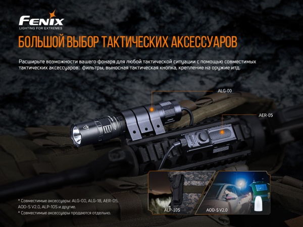 Фонарик Fenix Тактический Ручной PD36TAC