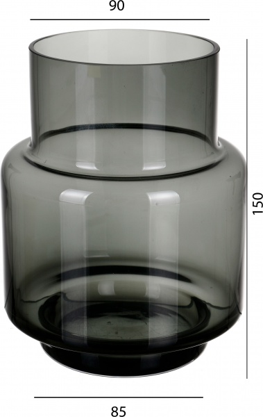 Ваза стеклянная Wrzesniak Glassworks Колба 12х15 см 15-4119 15 см серый 