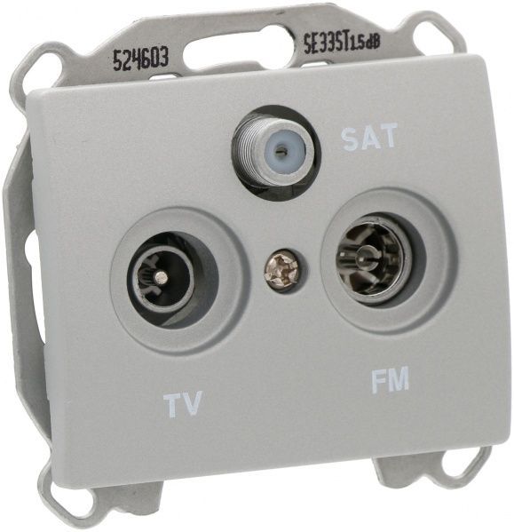 Розетка TV+R+SAT оконечная Siemens Iris алюминий меркурий 2918 MA