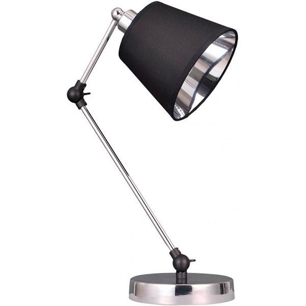 Настольная лампа декоративная Strotskis Koby 1x40 Вт E14 хром/черный 01015/1 