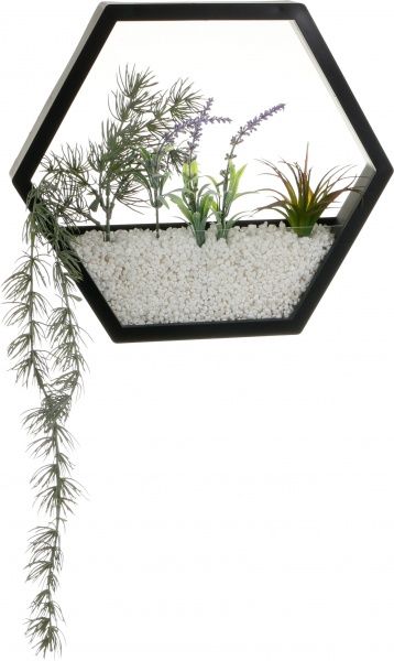 Декор настенный Nature шестиугольный 34,5x30 см черный 