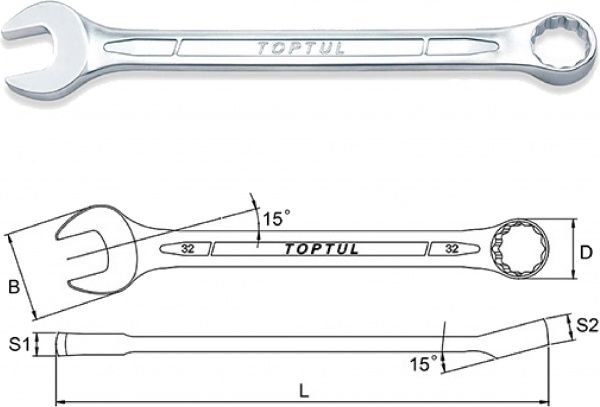 Ключ комбінований Toptul 32 мм. AAEB3232