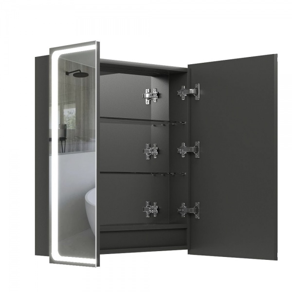 Зеркальный шкаф Aquarius Modena с LED-подсветкой 70 графит 