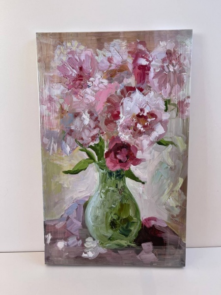 Репродукция Пионы в зеленой вазе 50x80 см Арт Фемелі 