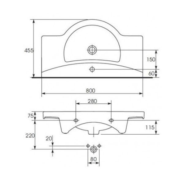 Умывальник Cersanit Libra 80 K04-012