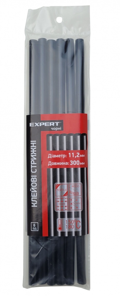 Стержни клеевые A.T.T. черные 300 x 11,2 мм 6 шт.