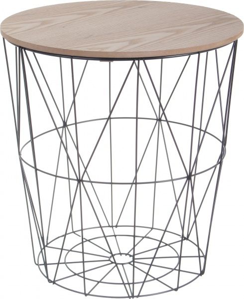 Стол-корзина Сканди 40х40х42 см натуральное дерево с черным 