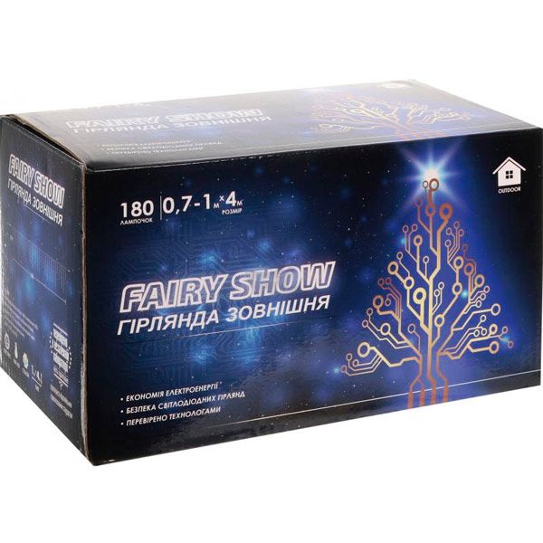 Гирлянда-штора LED 180 ламп 1x4 м белая